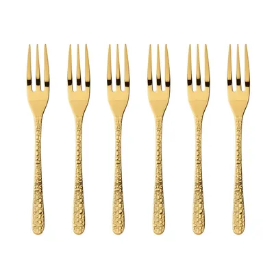 Produktbild von Sambonet Venezia Edelstahl/PVD Gold Kuchengabeln Set 6