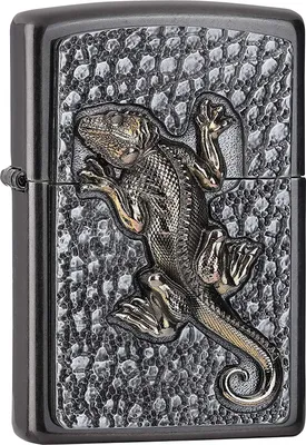 Produktbild von Feuerzeug Zippo Placca 28378 Gecko Emblem Mann Grau Metall