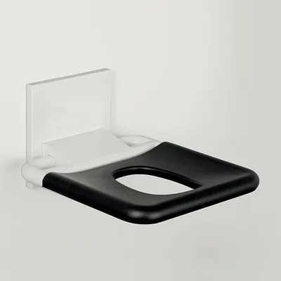 Produktbild von pba 01 Duschsitz mit Hygieneöffnung klappbar, aus Nylon, 380x445mm