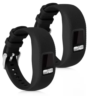 Produktbild von kwmobile Armband S kompatibel mit Garmin Vivofit 4 - 2x Fitnesstracker Sportarmband aus TPU und Silikon