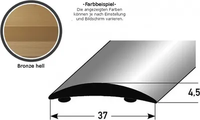 Produktbild von Übergangsprofil "Brügge" / Übergangsschiene,  37 mm, Typ: 07 (Aluminium eloxiert):-bronze hell-1000-selbstklebend