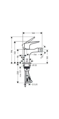 Zdjęcie produktu dla hansgrohe jednouchwytowa bateria bidetowa E AXOR CITTERIO DN 15, z uchwytem dźwigniowym, z wyciąganym odpływem 1 1/4" chrom