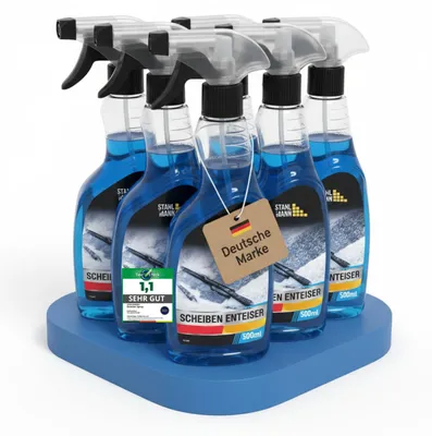 Produktbild von STAHLMANN® Scheibenenteiser [6 x 500 ml] Enteiserspray Auto gegen Eis und Frost, wirkt in Sekunden ohne Kratzen, materialschonend, Vorratspack