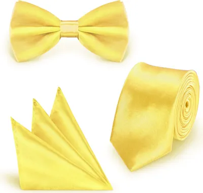 Produktbild von SET Krawatte Fliege Einstecktuch Lindgrün  einfarbig uni aus Polyester