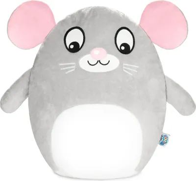 Produktbild von SQUISHBRUBIES Milo die Maus - 35 cm Kuscheltier - Superweiches Plüsch Stofftier zum Kuscheln, Verschenken und Sammeln - Grau