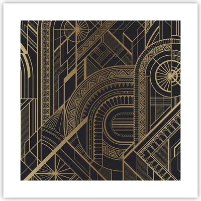 Produktbild von Poster - Poster ohne Rahmen - Ornament Gold Schwarz - 40x40 cm - Wand Bild - Wanddeko - Wandbilder - Kunstposter - Wandposter - Bilder - Kunstdruck - Wanddekoration - Wandbild - P2XAC40x40-4522