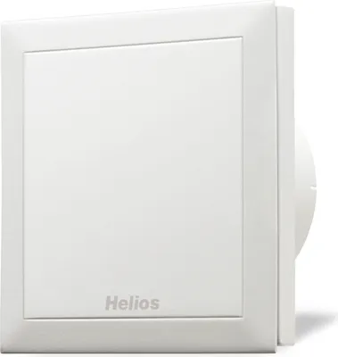 A white Helios exhaust fan viewed from the side.