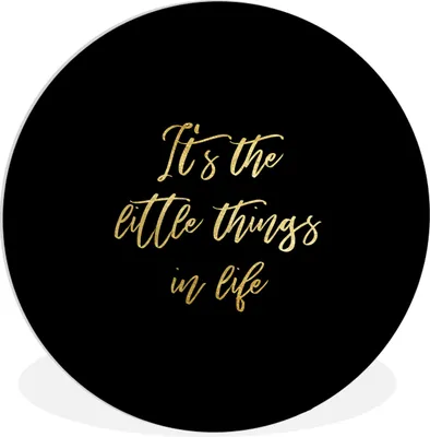 Produktbild von MuchoWow® Rundes Wandbild - Runde Bilder Zitat - Leben - Schwarz und Gold Ø 60 cm Kreis Wanddekoration Kunststoff - Wandkreis - Wandschmuck - Wand Kreis - Das Schlafzimmer - Die Bilder - Wandmalerei - Kunst für das Haus - das Plastik