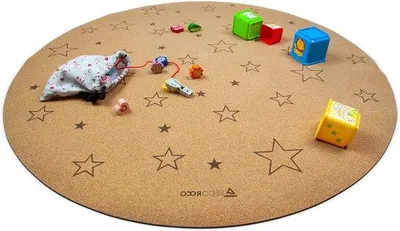 Image de Tapis de jeu pour enfants - Tapis de protection pour les genoux - Jouet - Tapis de sécurité - Caoutchouc naturel antidérapant - 110 cm - Naturel