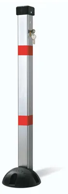 Produktbild von Set aus 30 hochwertigen Parkplatzsperren, mit Schlüsselsäule, 30 cm hoch, zum Einbetonieren