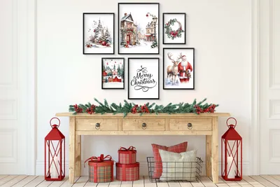 Produktbild von DECOWALLS Poster Set 6 Teile - Weihnachtsposter für Wohnzimmer - XXL