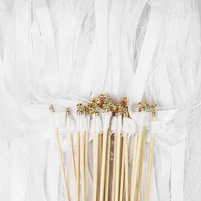 Produktbild von Famanu Hochzeit Stäbe mit Bändern und Glöckchen - 30 Stück