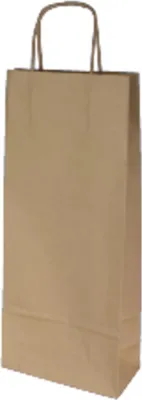 Produktbild von Papiertragetasche PT012 Wein Kordel 160x80x390mm 90g braun 300 Stück