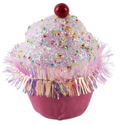 Image de Décoration MagicHome Noël Candy Line, muffin, rose, suspendu, 7x7x11 cm
