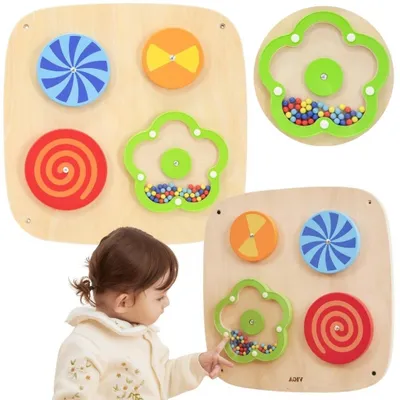 Image de VIGA Tableau manipulable mural en bois - Panneau sensoriel Montessori