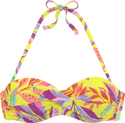 Produktbild von s.Oliver Bügel-Bandeau-Bikini-Top Mallorca gelb-bedruckt Größe 34 Cup B