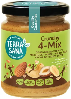 Produktbild von -NUSSCREME CRUNCHY MIX (4 NUSSORTEN) 250 g – TERRASANA