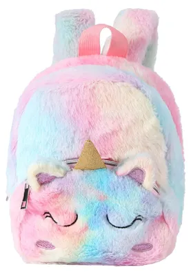 Produktbild von Plüsch Rucksack Einhorn Kinderrucksack - 20 x 22 cm - Verstellbare Schultergurte - Für Mädchen von 2 bis 7 Jahren