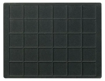 Produktbild von Lindner Münztableau, schwarz, mit 30 quadratischen Fächern