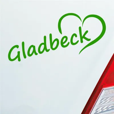 Produktbild von Auto Aufkleber Gladbeck Herz Stadt City Liebe Love 19,5x8 cm Hellgrün Sticker Heckscheibenaufkleber