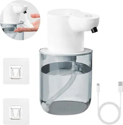 Immagine prodotto di Generatore automatico di schiuma da 400 ml con sistema di nebulizzazione, resistente all'acqua secondo lo standard IPX5, montaggio a parete e regolazione a 4 livelli