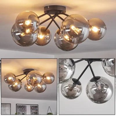 Produktbild von Isorella Deckenlampe aus Metall/Glas in Schwarz/Rauchfarben