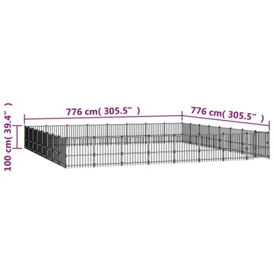 Produktbild von Outdoor-Hundezwinger Stahl 60,22 m²