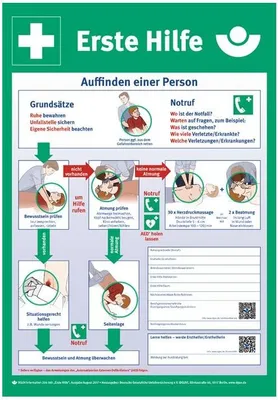 Image de Plan de premiers secours selon information DGUV 204-001 L410xl590mm Ku.