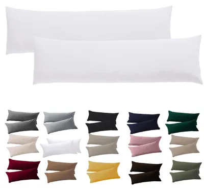 Zdjęcie produktu dla Zestaw 2 poszewek na poduszki dla osób śpiących na boku, 40 x 145 cm, kolor biały