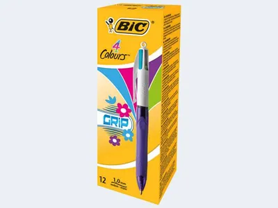 Produktbild von BIC 4 Colours Grip, Blau, Grün, Violett, Violett, 1 mm, 0,4 mm