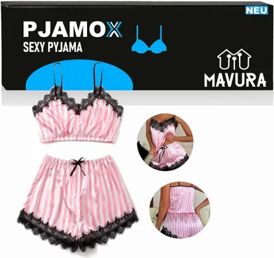 Immagine prodotto di PJAMOX Set di pigiami da donna Pigiama sexy da notte Pantaloni da notte rosa