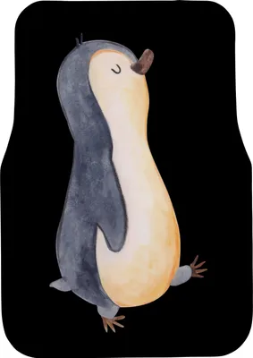 Produktbild von Mr. & Mrs. Panda Fußmatte Fürs Auto Pinguin marschieren - Schwarz - Geschenk, Automatte, Universal, Stolz, Familie, Auto-Fußmatte, Spazieren, Pinguine