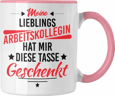 Produktbild von Trendation - Bester Kollege Tasse Geschenk Lieblingskollege mit Spruch Danke Lustig Lieblings-Arbeitskollege (Rosa)