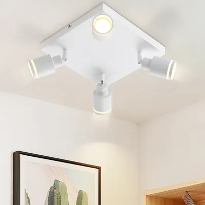 Immagine prodotto di ZMH LED plafoniera bianca 4 fiamme GU10 orientabile faretto a soffitto per parete spot soggiorno camera da letto, senza lampadine