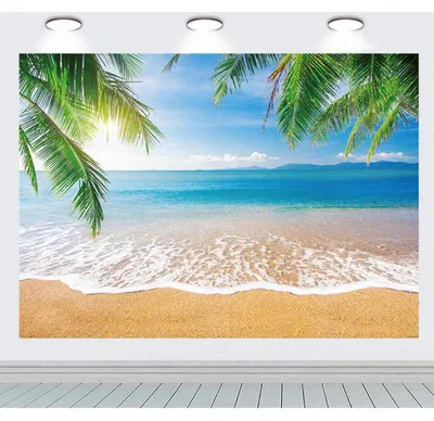 Produktbild von Fotografie Hintergrund Tropischer Strand Sommer Palmen Blaues Meer 2,1 x 1,5 m