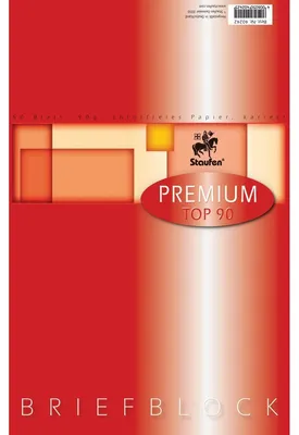 Produktbild von Staufen® 734040242 Briefblock PREMIUM LIN 22 - A4, 90 g/qm, 50 Blatt, kariert