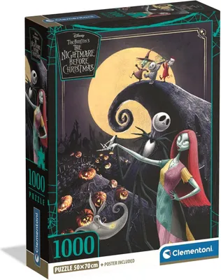 Zdjęcie produktu dla CLEMENTONI Puzzle 1000 Compact Nightmare Before Christmas 37060