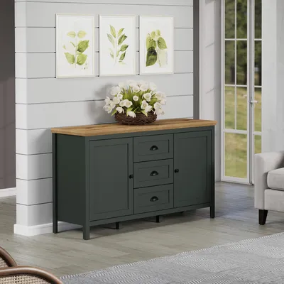 Immagine prodotto di Cassettiera >Stanton< in abete verde / rovere - 146x86x45cm (LxAxP)