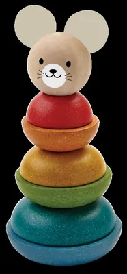 Produktbild von PlanToys Holzspielzeug Stapelring - Maus