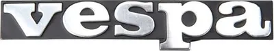 Zdjęcie produktu dla Emblemat "napis Vespa" aluminium czarny/srebrny do Vespa PK 50 125 S XL S SS Rush Elestart Plurimatic - RMS