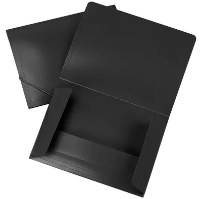 Image de Classeur à élastique Beautone, rabats, référence 34945, plastique PP, format DIN A5, couleur noire, opaque
