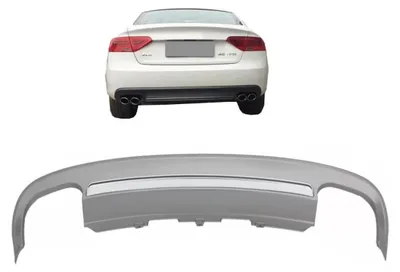 Immagine prodotto di Diffusore posteriore per paraurti, stile S5, per AUDI A5 8T, versione coupé o cabriolet a 2 porte, dal 2012 al 2015.
