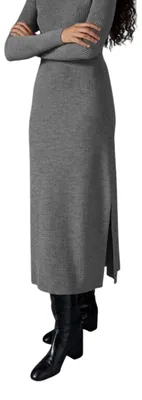 Immagine prodotto di Rodier Juoe Droit Gonna a metà lunghezza da donna grigia con lana e cashmere XL