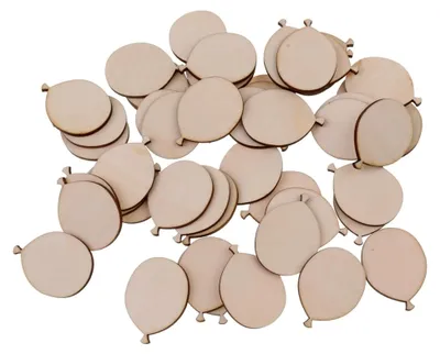 Produktbild von 50 Stück Holz Luftballons für DIY Bastelarbeiten und Dekoration