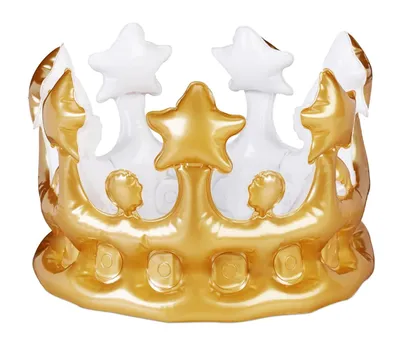 Produktbild von PARTYKRONE aufblasbar Gold Königskrone Geburtstag Spaßkrone Party Krone Fasching Karneval Crown 16