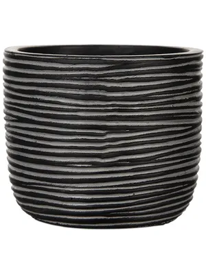 Produktbild von Capi Europe Blumentopf Kugel Anthrazit 24x21 cm Rib-Struktur, geflechtem Schilf, Leichtgewicht, Innenbereich, kein Ablaufloch, nicht 100% wasserdicht