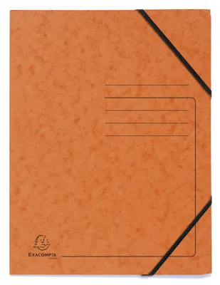 Produktbild von Exacompta 25x Eckspannmappe + Gummizug ohne Klappen, Karton, A4, Orange, 555414E