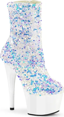 Produktbild von ADORE-1042SQ Damen Booties von Pleaser, Weiß Mehrfarbig , EU 39, US 9