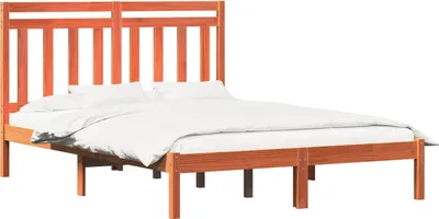 Image de Cadre de lit Cire marron 205,5 x 145,5 x 100 cm