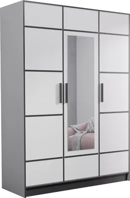 Obrázek produktu pro KIER FURNITURE Třídveřová šatní skříň Roj3D - 156,4x205x39 cm Bílá